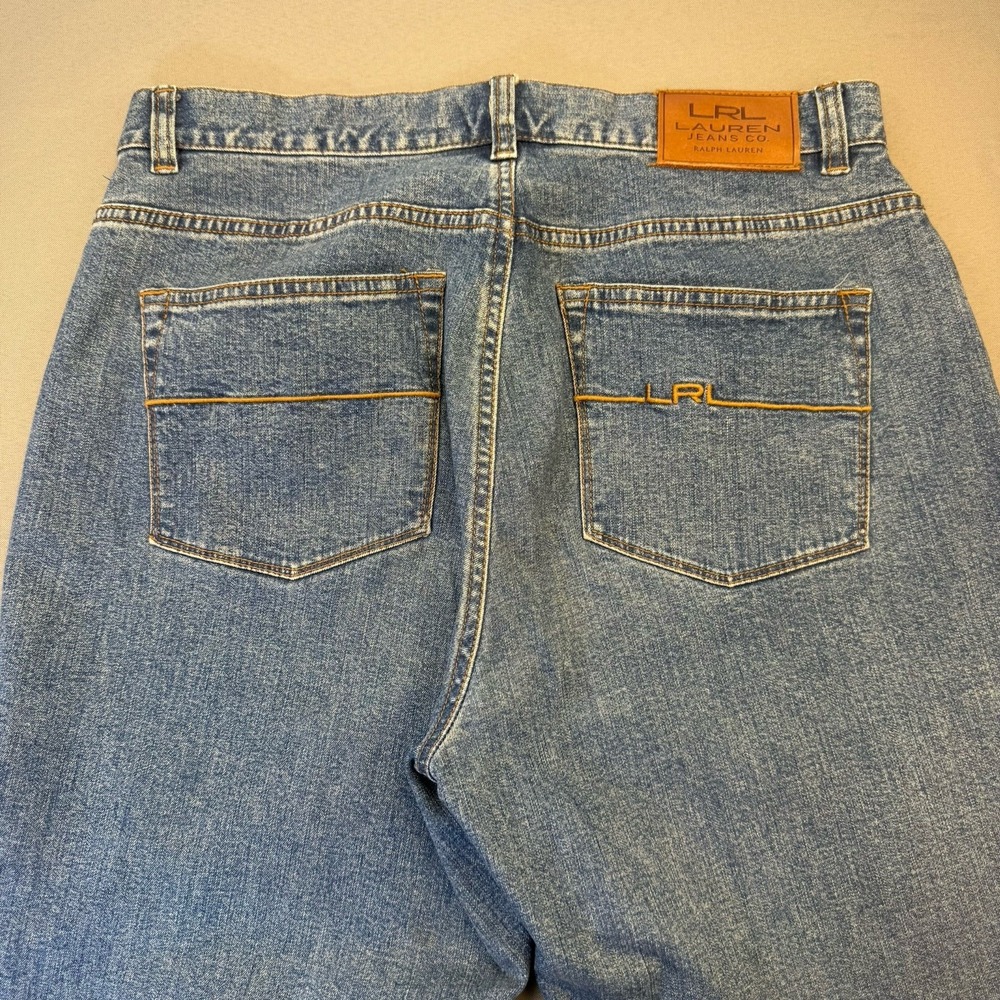 Lauren Ralph Lauren Jeans Co Womens 8 Classic Straight Blue Denim Stretch Pants - Picture 3 of 10